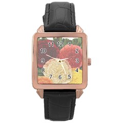 Flowers 1776434 1280 Rose Gold Leather Watch  by vintage2030