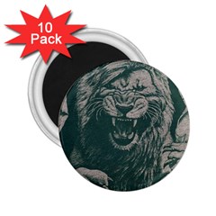 Angry Male Lion Pattern Graphics Kazakh Al Fabric 2 25  Magnets (10 Pack)  by Sapixe