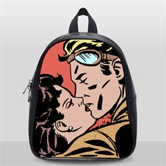 Retrocouplekissing School Bag (small) by vintage2030