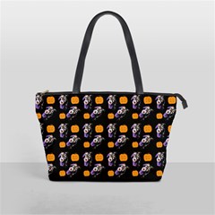 Halloween Skeleton Pumpkin Pattern Black Classic Shoulder Handbag by snowwhitegirl