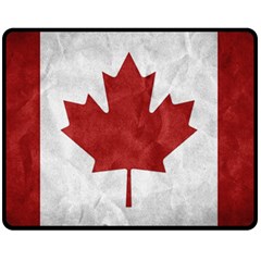 Canada Grunge Flag Double Sided Fleece Blanket (medium)  by Valentinaart