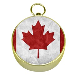 Canada Grunge Flag Gold Compasses by Valentinaart