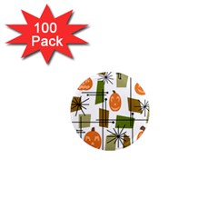 Halloween Mid Century Modern 1  Mini Magnets (100 Pack)  by KayCordingly