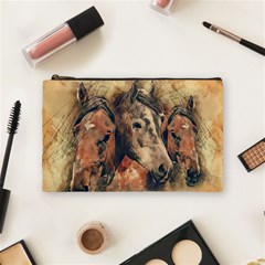 Head Horse Animal Vintage Cosmetic Bag (medium) by Simbadda