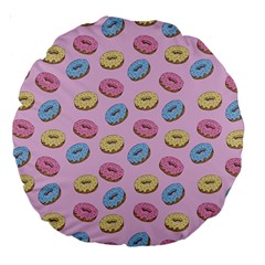 Donuts Pattern Large 18  Premium Round Cushions by Valentinaart