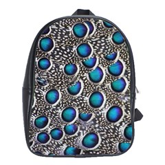 Peacock Pattern Close Up Plumage School Bag (xl) by Celenk