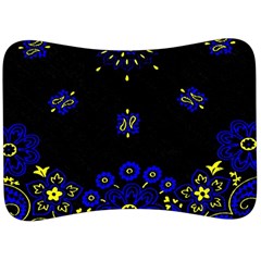 Blue Yellow Bandana Velour Seat Head Rest Cushion by dressshop