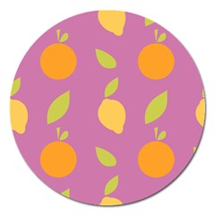 Seamlessly Pattern Fruits Fruit Magnet 5  (round) by Nexatart