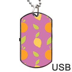 Seamlessly Pattern Fruits Fruit Dog Tag Usb Flash (one Side) by Nexatart