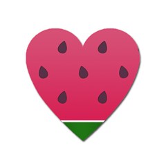 Watermelon Fruit Summer Red Fresh Heart Magnet by Nexatart