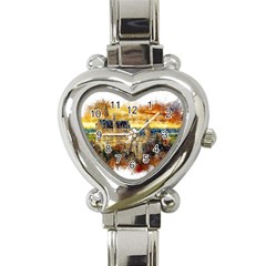 Architecture Castle Fairy Castle Heart Italian Charm Watch by Nexatart