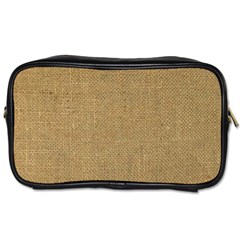 Burlap Coffee Sack Grunge Knit Look Toiletries Bag (two Sides) by dressshop