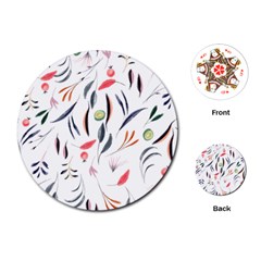 Watercolor Tablecloth Fabric Design Playing Cards (round) by Sapixe