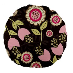 Flowers Wallpaper Floral Decoration Large 18  Premium Flano Round Cushions by Sapixe