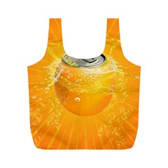 Orange Drink Splash Poster Full Print Recycle Bag (m) by Sapixe