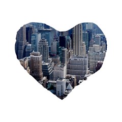 Manhattan New York City Standard 16  Premium Flano Heart Shape Cushions by Sapixe