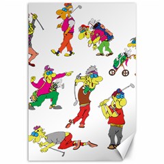 Golfers Athletes The Form Of Canvas 12  X 18  by Sapixe