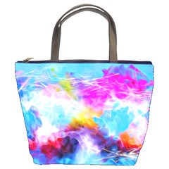 Background Drips Fluid Colorful Bucket Bag by Sapixe