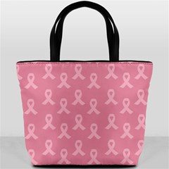 Pink Ribbon - Breast Cancer Awareness Month Bucket Bag by Valentinaart