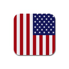 Us Flag Stars And Stripes Maga Rubber Square Coaster (4 Pack)  by snek