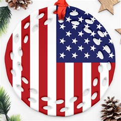 Us Flag Stars And Stripes Maga Ornament (round Filigree) by snek