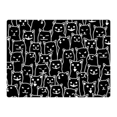 Funny Cat Pattern Organic Style Minimalist On Black Background Double Sided Flano Blanket (mini)  by genx