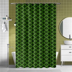 Logo Kek Pattern Black And Kekistan Green Background Shower Curtain 48  X 72  (small) by snek