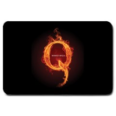 Qanon Letter Q Fire Effect Wwgowga Wwg1wga Large Doormat  by snek