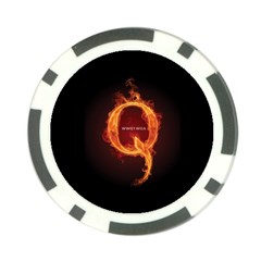 Qanon Letter Q Fire Effect Wwgowga Wwg1wga Poker Chip Card Guard by snek