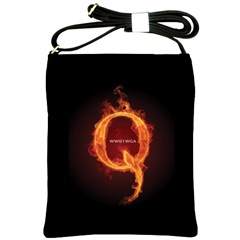 Qanon Letter Q Fire Effect Wwgowga Wwg1wga Shoulder Sling Bag by snek