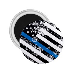 Usa Flag The Thin Blue Line I Back The Blue Usa Flag Grunge On White Background 2 25  Magnets by snek