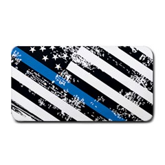 Usa Flag The Thin Blue Line I Back The Blue Usa Flag Grunge On White Background Medium Bar Mats by snek