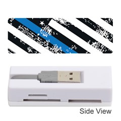 Usa Flag The Thin Blue Line I Back The Blue Usa Flag Grunge On White Background Memory Card Reader (stick) by snek