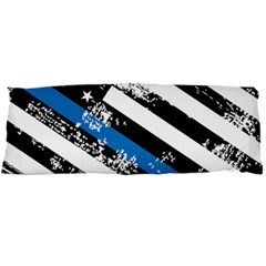 Usa Flag The Thin Blue Line I Back The Blue Usa Flag Grunge On White Background Body Pillow Case Dakimakura (two Sides) by snek