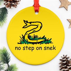 No Step On Snek Gadsden Flag Meme Parody Ornament (round) by snek