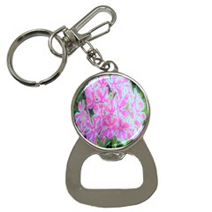 Hot Pink And White Peppermint Twist Garden Phlox Bottle Opener Key Chains by myrubiogarden