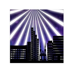 Superhero Background Lights City Small Satin Scarf (square) by Wegoenart