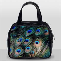 Peacock Feathers Bird Colorful Classic Handbag (two Sides) by Wegoenart