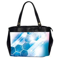 Hexagon Euclidean Vector Gradient Del  Blue Color Science And Technology Oversize Office Handbag (2 Sides) by Wegoenart