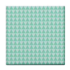 Mint Triangle Shape Pattern Face Towel by picsaspassion