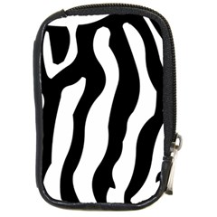 Zebra Horse Pattern Black And White Compact Camera Leather Case by picsaspassion