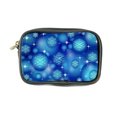 Blue Background Christmas Coin Purse by Wegoenart