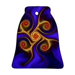 Fractal Neon Blue Bright Fantasy Ornament (bell) by Wegoenart