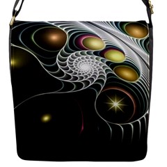 Fractal Bulbs Fantasy Curve Flap Closure Messenger Bag (s) by Wegoenart