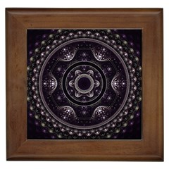 Fractal Mandala Circles Purple Framed Tiles by Wegoenart