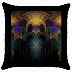 Fractal Colorful Pattern Design Throw Pillow Case (black) by Wegoenart