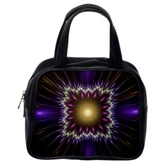 Fractal Rays Geometry Space Glow Classic Handbag (one Side) by Wegoenart