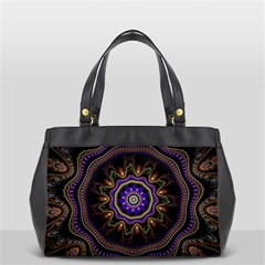 Fractal Vintage Colorful Decorative Oversize Office Handbag (2 Sides) by Wegoenart