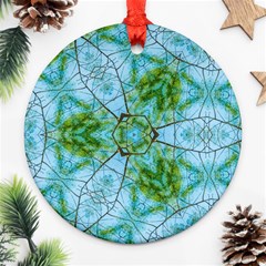 Forest Kaleidoscope Pattern Ornament (round) by Wegoenart