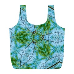 Forest Kaleidoscope Pattern Full Print Recycle Bag (l) by Wegoenart